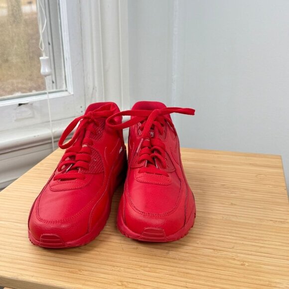Nike Air Max 90 Leather GS University Red Sneakers 833412-606 Size 6Y Womans 7.5 - Picture 6 of 8